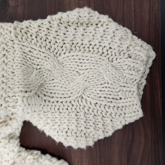 Hoity Toity Boutique Cream Chunky Knit Oversized Sweater - Picture 6 of 10